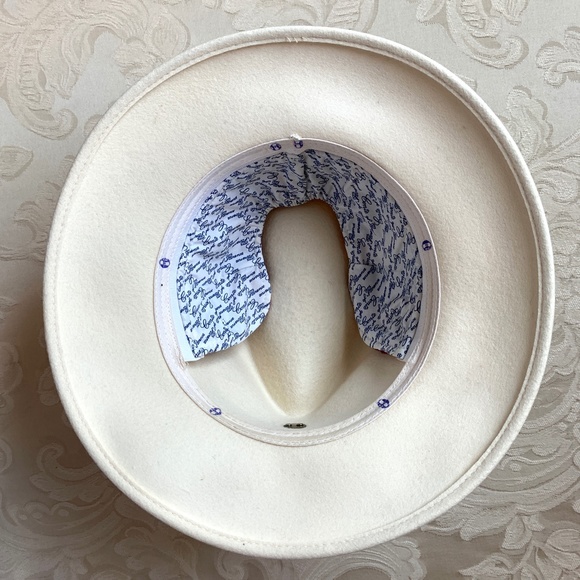 Vintage Conte of Florence ivory wool hat 56 - Picture 7 of 11